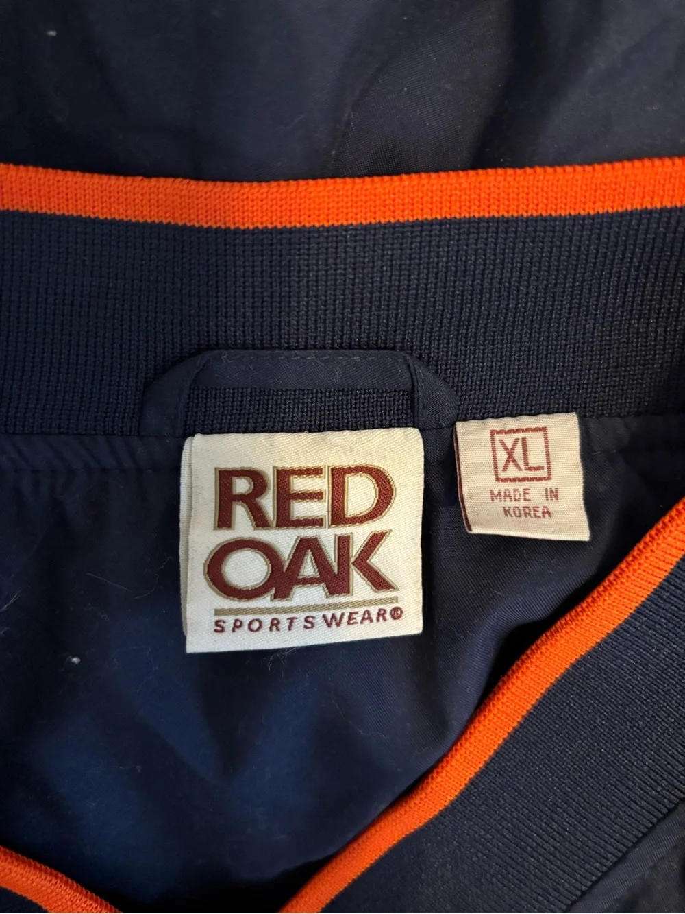 Vintage Auburn Navy Pullover Windbreaker with Orange Trim